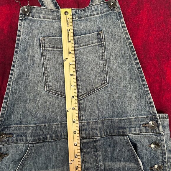 WOMENS LOVE CULTURE JEANS OVERALLS, LIGHT BLUE DENIM, DISTRESSED, MEDIUM SIZE - Picture 14 of 15